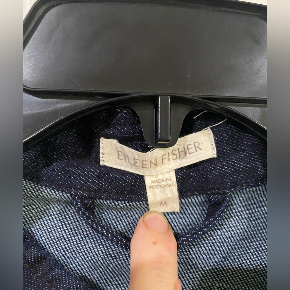 Eileen Fisher Dark Blue Jean Jacket - Picture 4 of 13